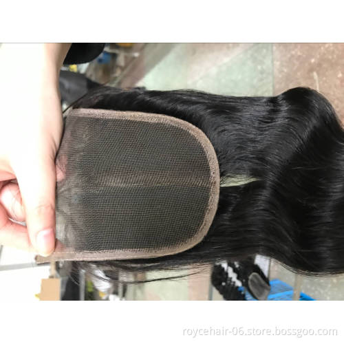 New Arrival Lace Closure With Baby Hair Piece,Hair Bundles With Closure Available, Brazilian Hair Closure